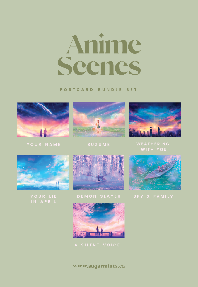 Anime Scenes Postcard Bundle Set