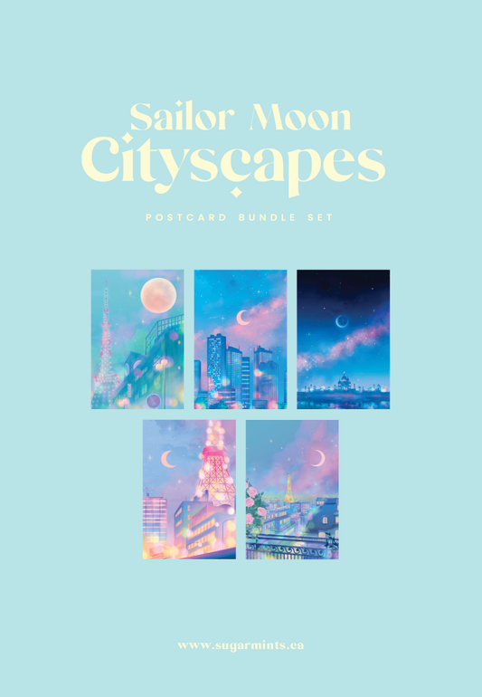 Sailor Moon Cityscapes Postcard Bundle Set