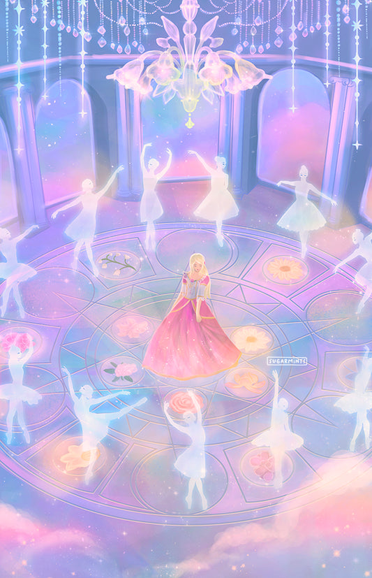 Postcard: Barbie in 12 Dancing Princesses