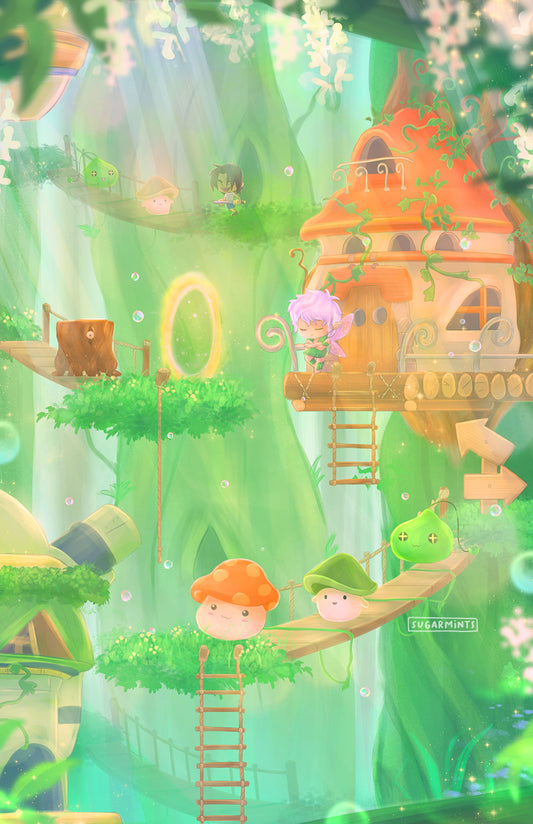 Postcard: Ellinia (Maplestory)