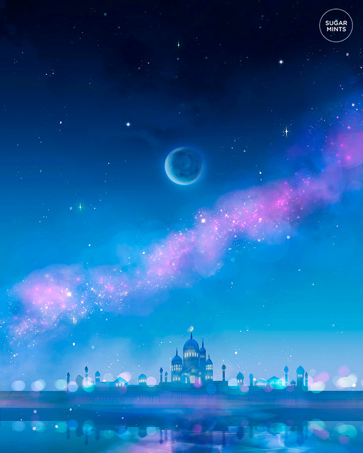 Postcard: Moon Castle - Sugarmints Artstore