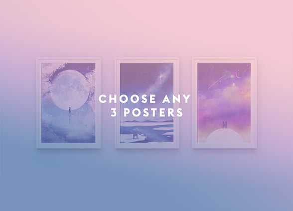 Choose Any 3 Posters Set - Sugarmints Artstore