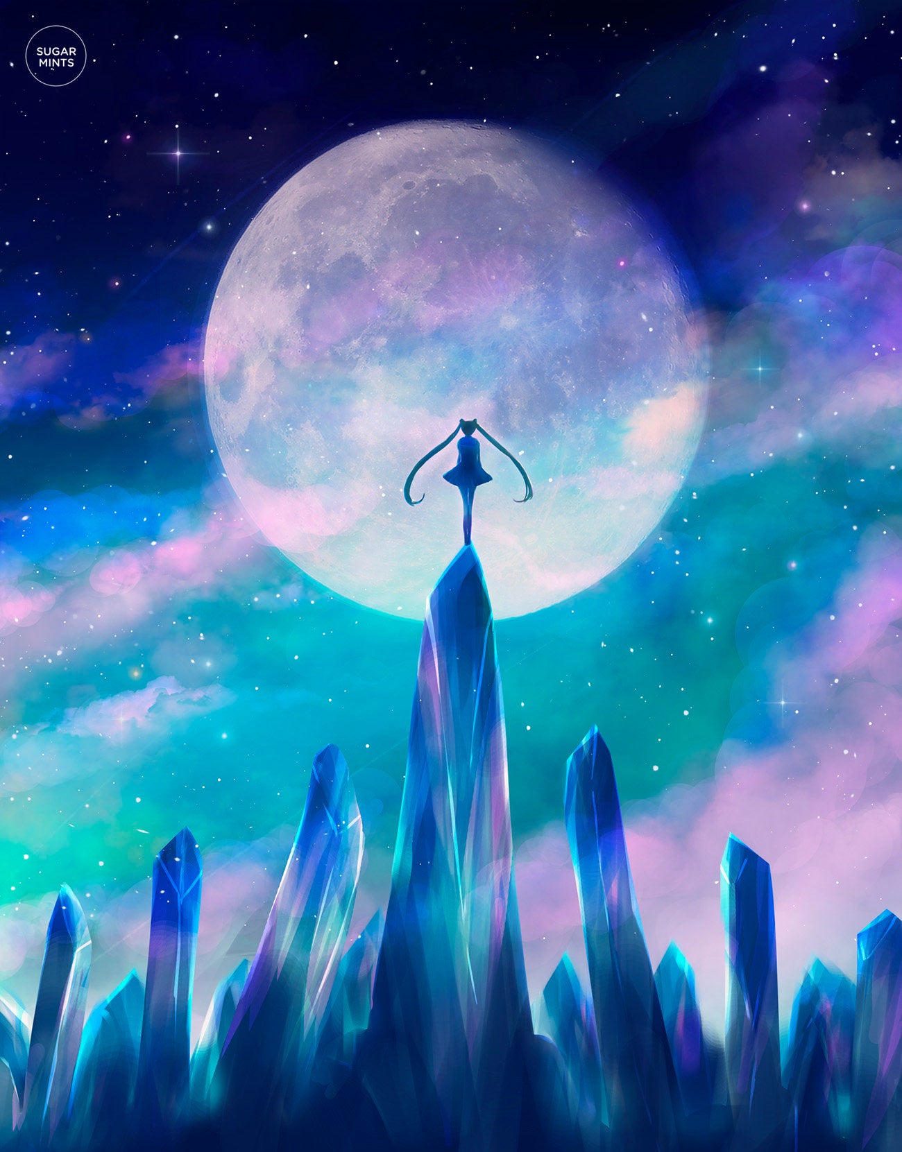 Postcard: Moon Crystals - Sugarmints Artstore