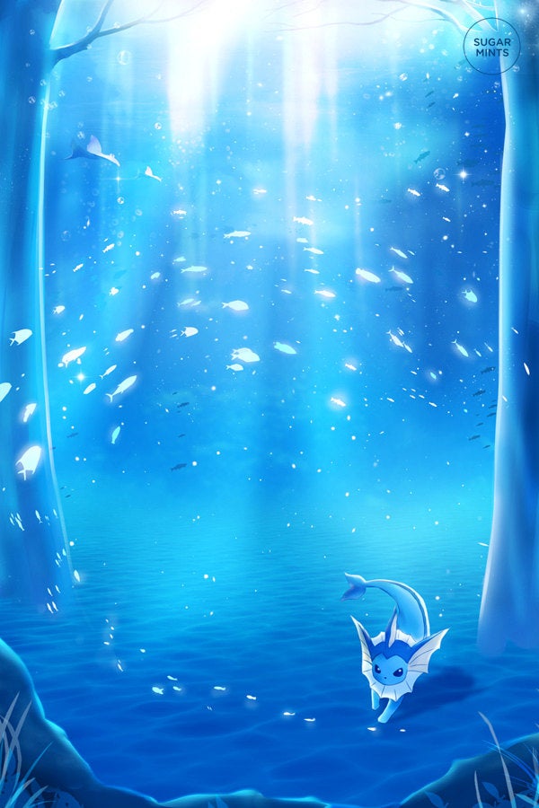 Postcard: Vaporeon - Sugarmints Artstore