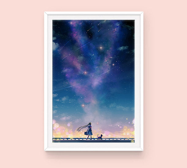 Poster: Sailor Moon & Luna - Sugarmints Artstore