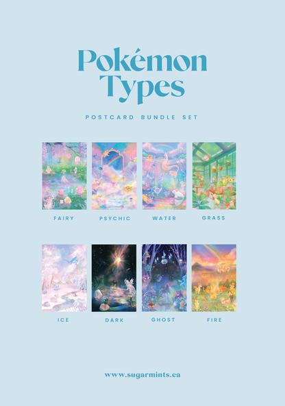 Pokemon Types Postcard Bundle Set