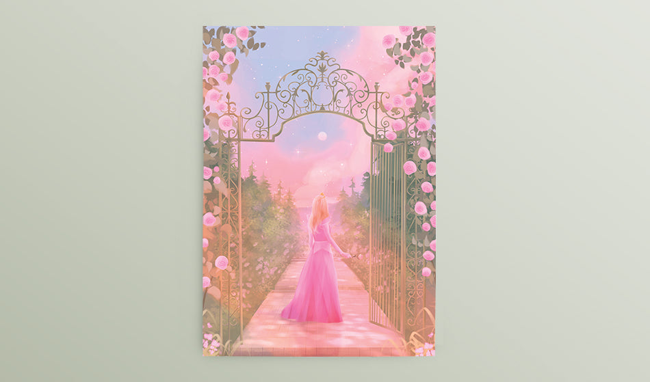 Postcard: Princess Aurora (Pink Dress)