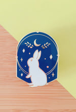 Load image into Gallery viewer, Starry Rabbit Enamel Pin - Sugarmints Artstore
