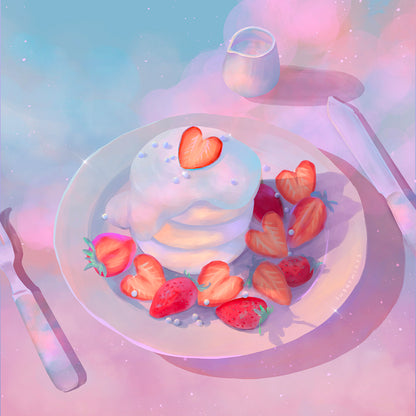 Postcard: Strawberry Pancakes