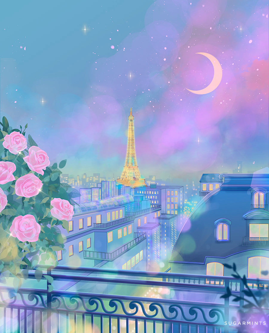 Postcard: Night in Paris