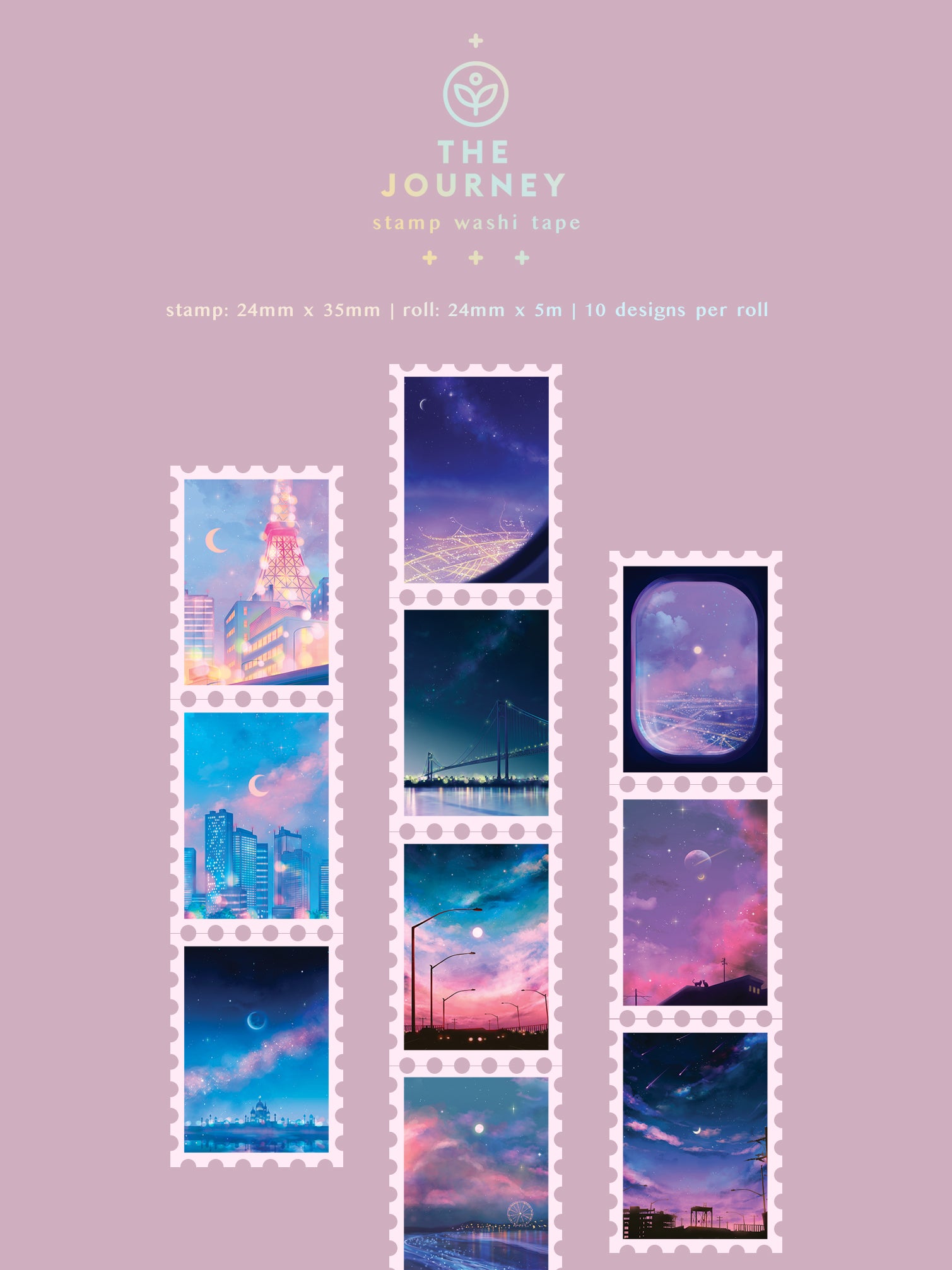 The Journey Stamp Washi Tape - Sugarmints Artstore